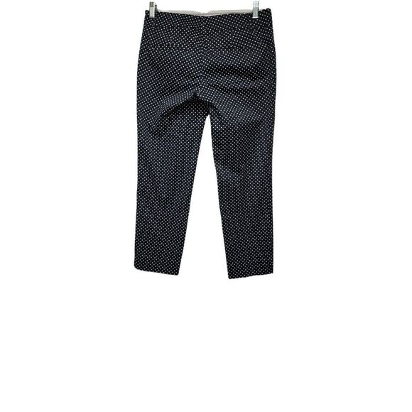 Ann Taylor Women's 2 Cambridge Crop Navy White Polka Dots Ankle Pants - Picture 6 of 9
